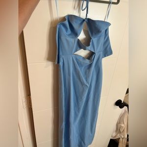 Blue zara dress size small. has cutouts. never worn